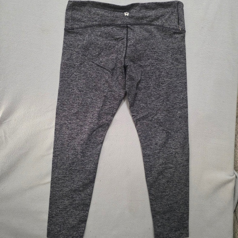 Tuff Athletics Gray Space Dye Yoga Leggings XL Cropped Performance Tights Zipped - Picture 6 of 7